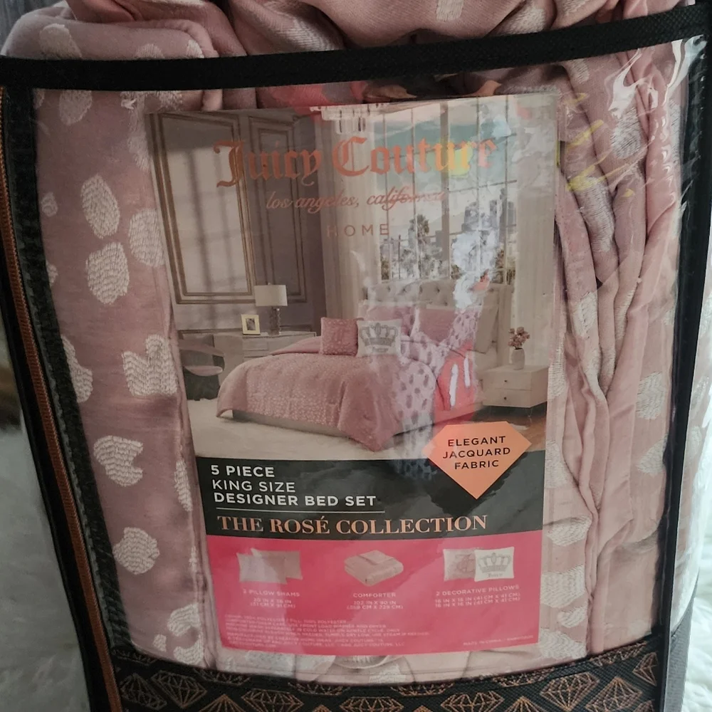 Juicy Coulture 5piece king designer bad set new